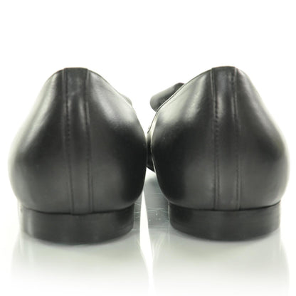 Chanel Leather Pearl Bow Flats 36 Black 3 of 9