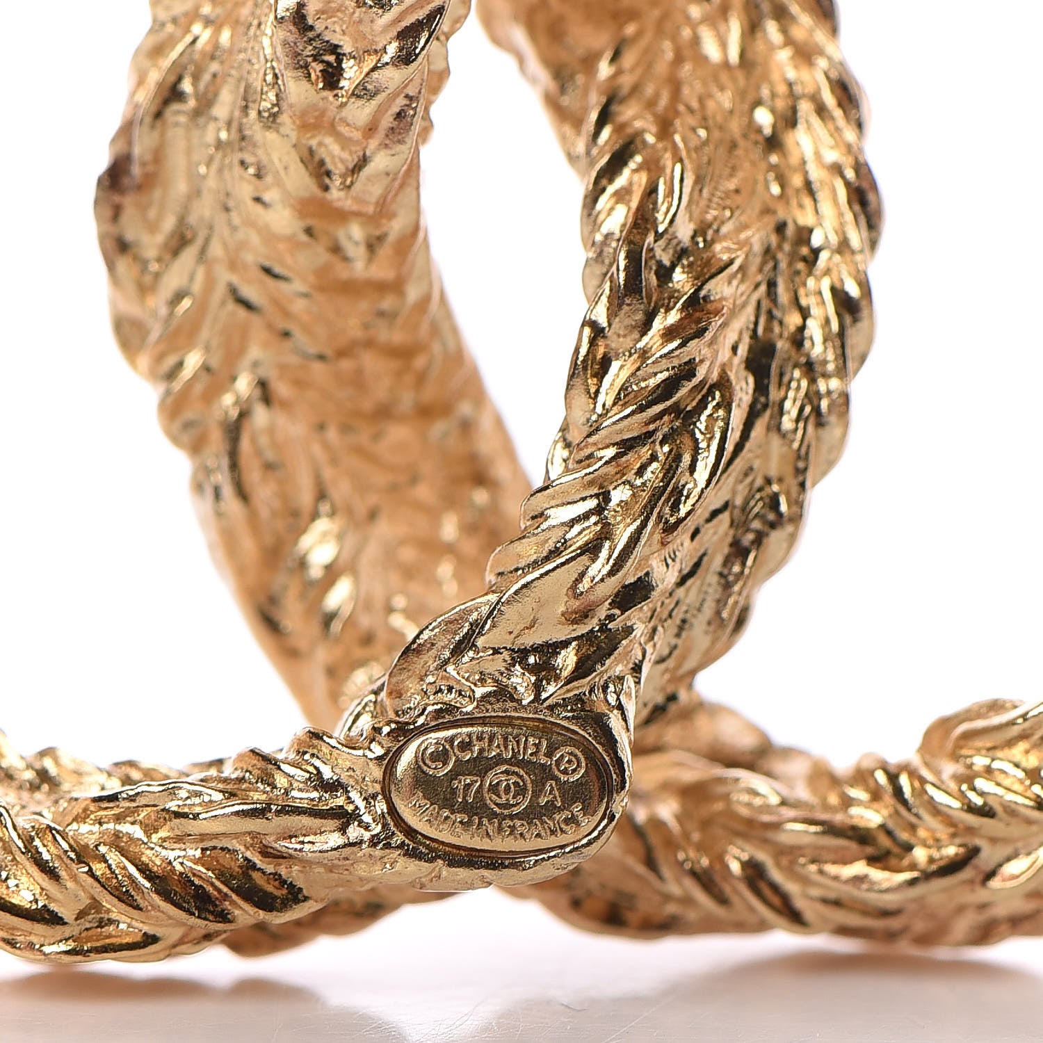 Chanel Crystal CC Braid Brooch Gold 4 of 5