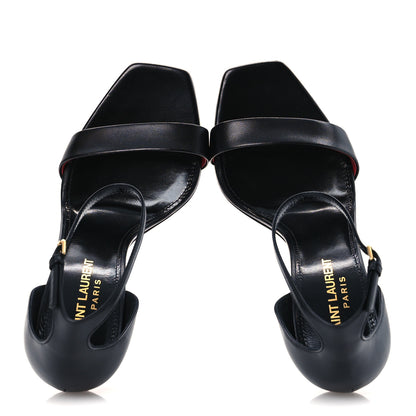 Saint Laurent Calfskin Amber 105 Ankle Strap Sandals 36.5 Black 2 of 11