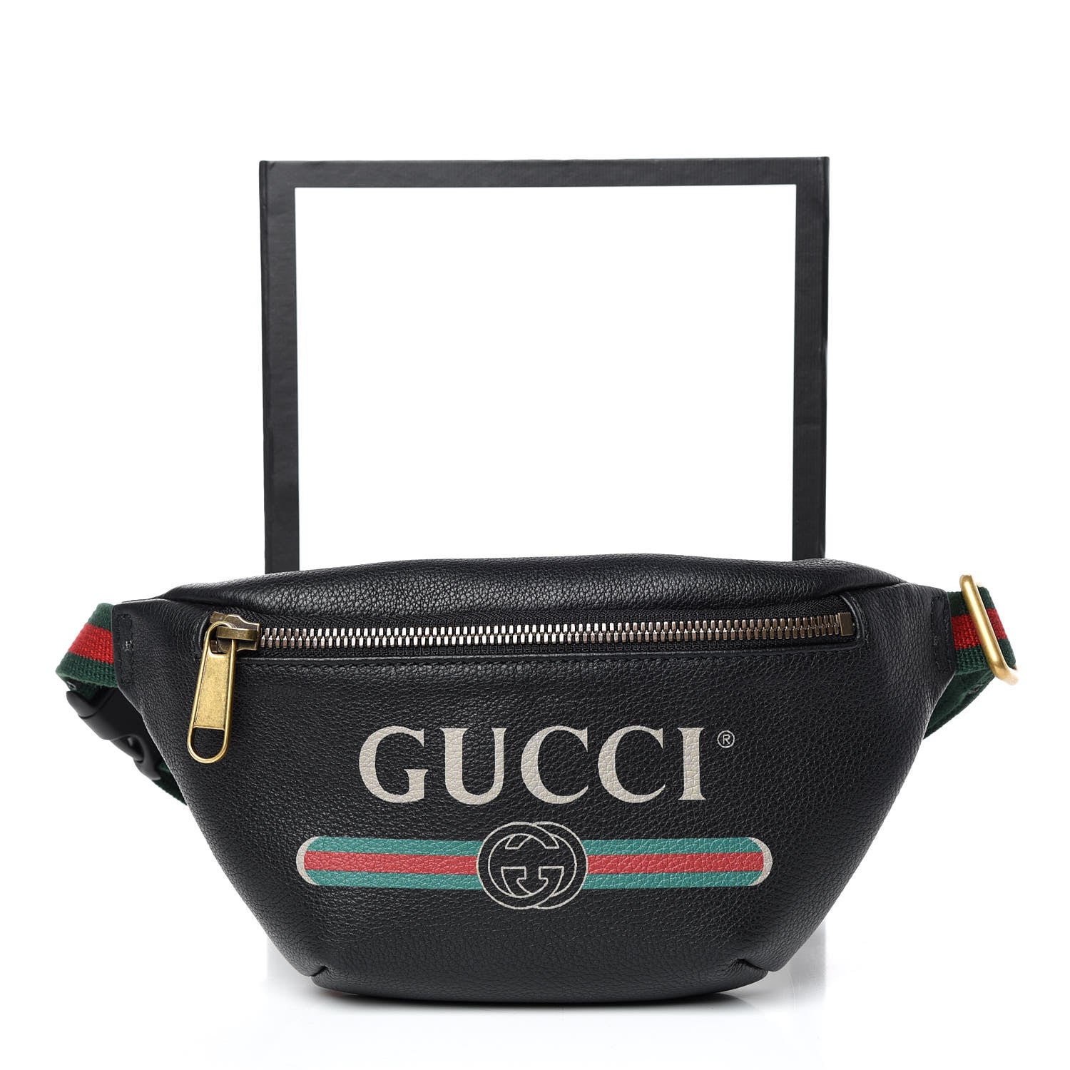 Gucci Grained Calfskin Small Logo Belt Bag Black 10 of 10