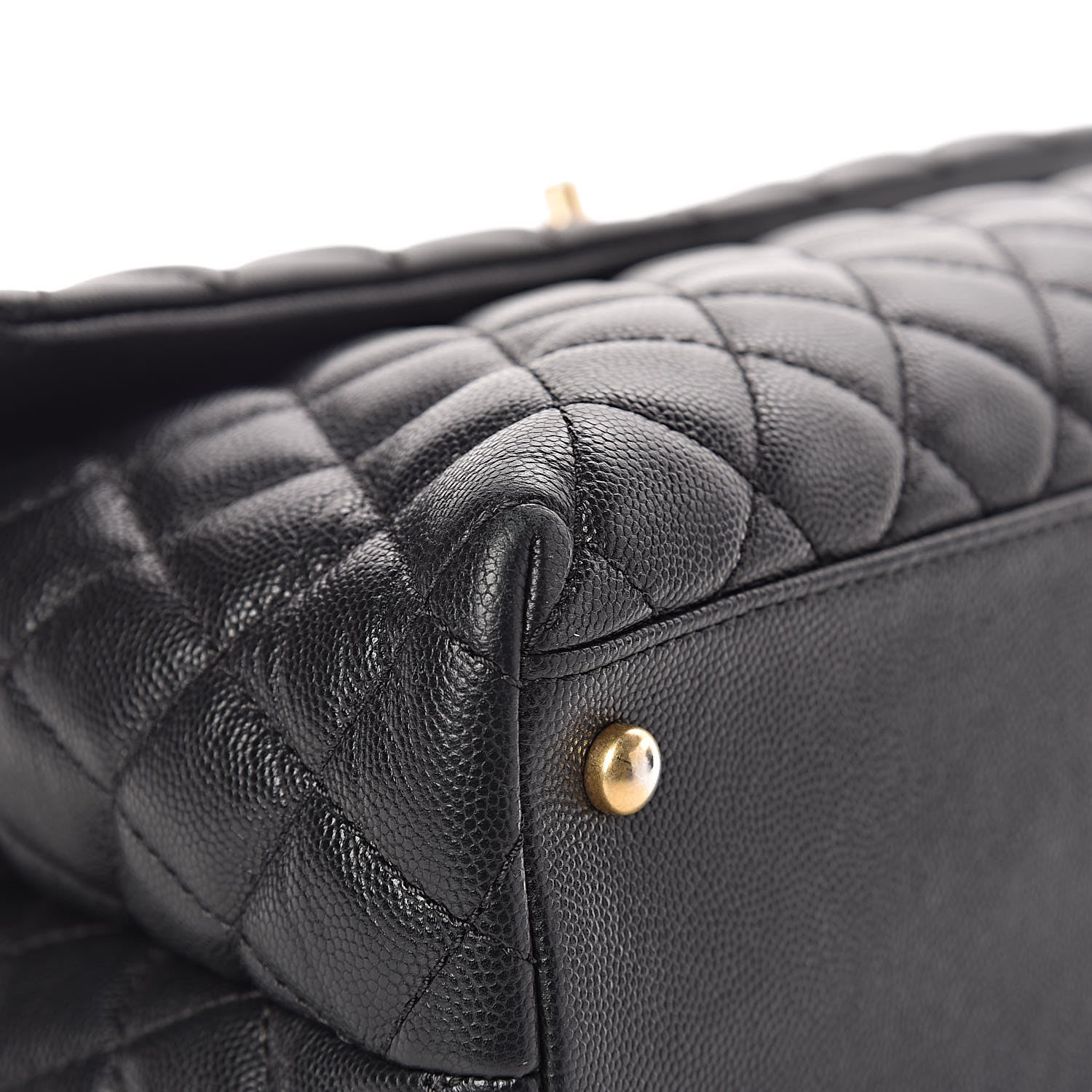 Chanel Caviar Lizard Quilted Medium Coco Handle Flap Black 10 of 11
