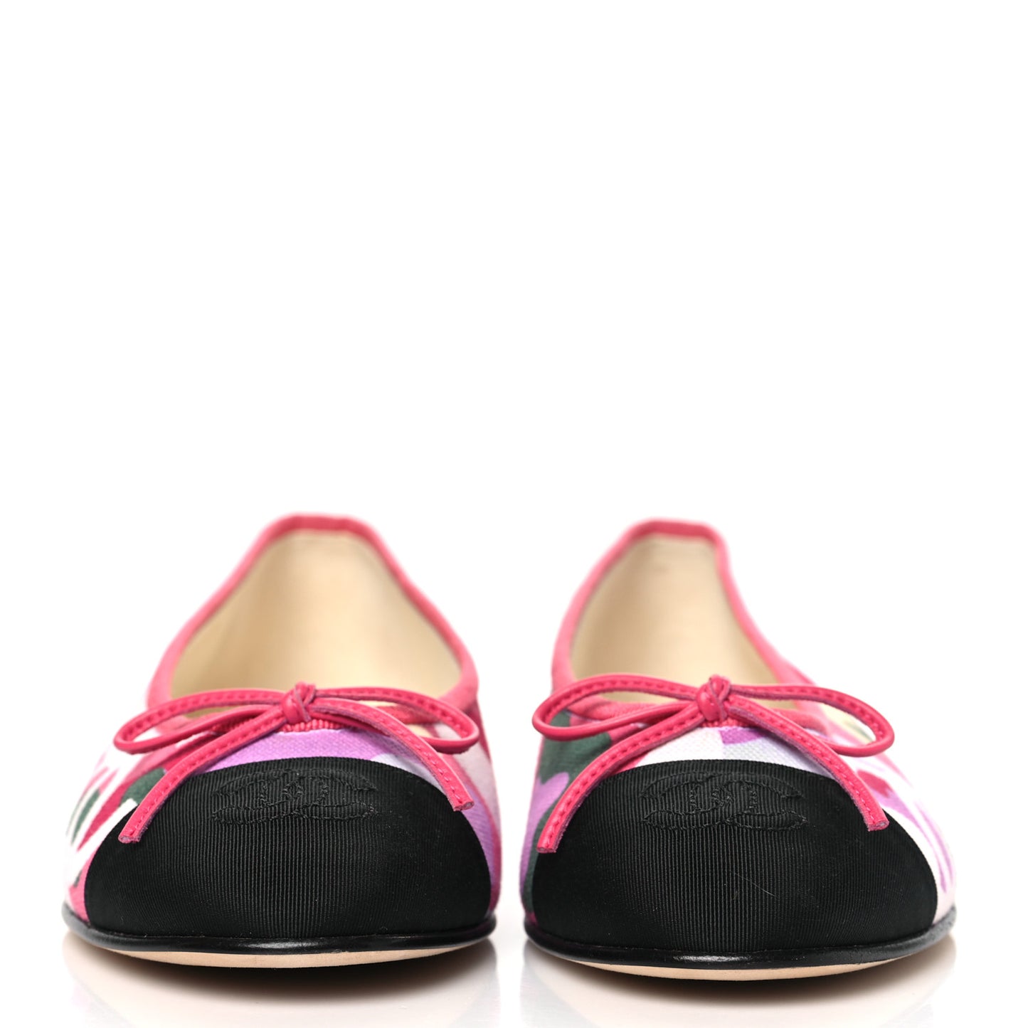Canvas Grosgrain Cap Toe CC Ballerina Flats 37 Pink Multicolor