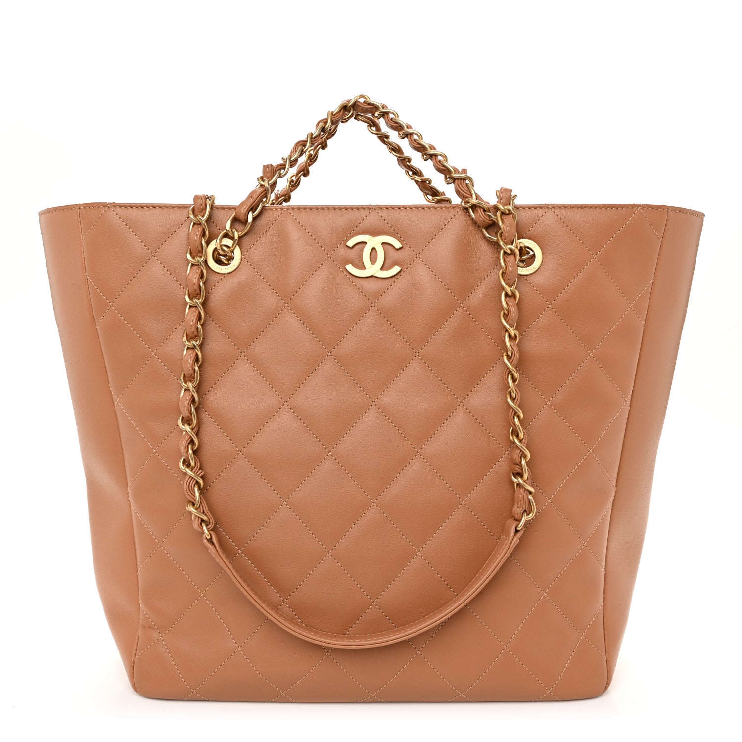 Chanel Calfskin Stitched Large Shopping Bag Brown 1 of 10
