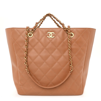 Chanel Calfskin Stitched Large Shopping Bag Brown 1 of 10