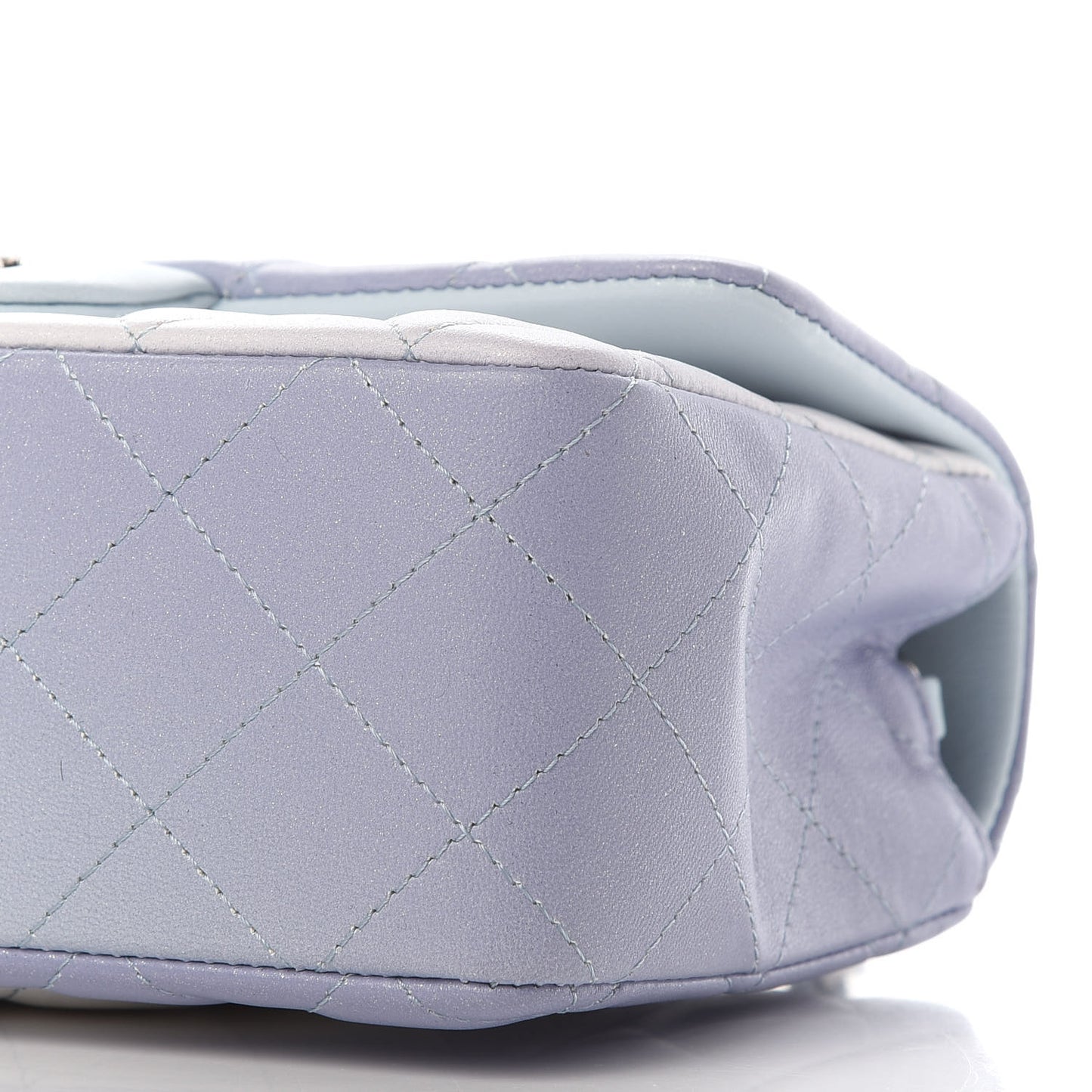 Perforated Lambskin Quilted Mini Rectangular Flap Light Blue Light Purple White