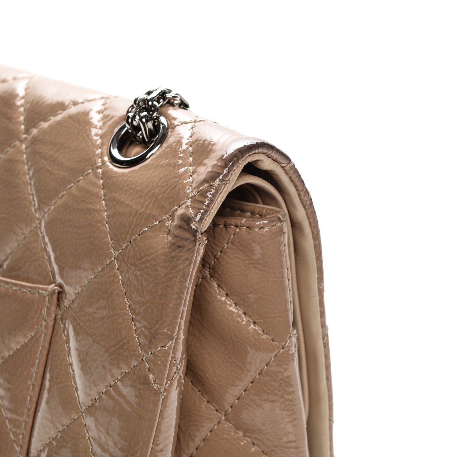 Chanel Distressed Patent Quilted 2.55 Reissue 227 Flap Beige 9 of 12