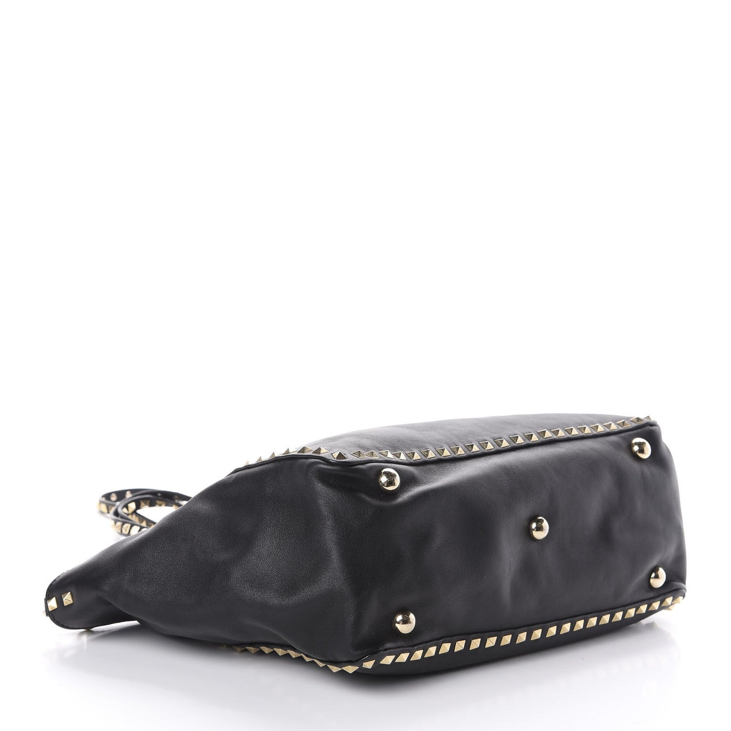 Vitello Medium Rockstud Tote Black