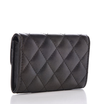Chanel Metallic Calfskin Quilted Reissue Card Holder Wallet Charcoal 3 of 9