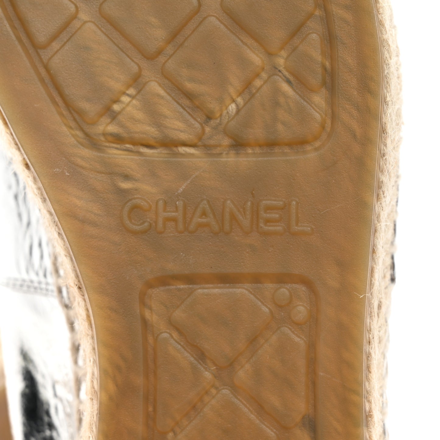 Laminated Goatskin CC Espadrilles 37 Silver