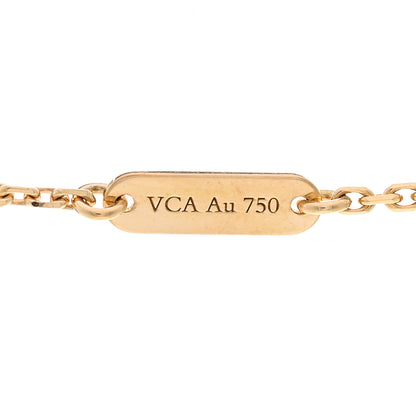 Van Cleef & Arpels 18K Yellow Gold Mother of Pearl Vintage Alhambra Pendant Necklace 4 of 6