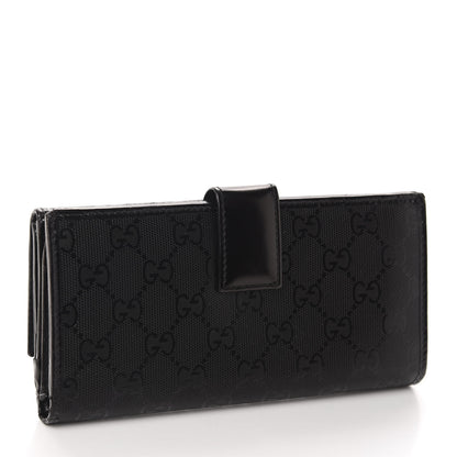 Gucci Imprime Monogram GG Pierce Continental Flap Wallet Black 3 of 7