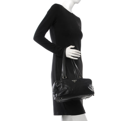 Prada Soft Calfskin Shoulder Bag Black 2 of 9