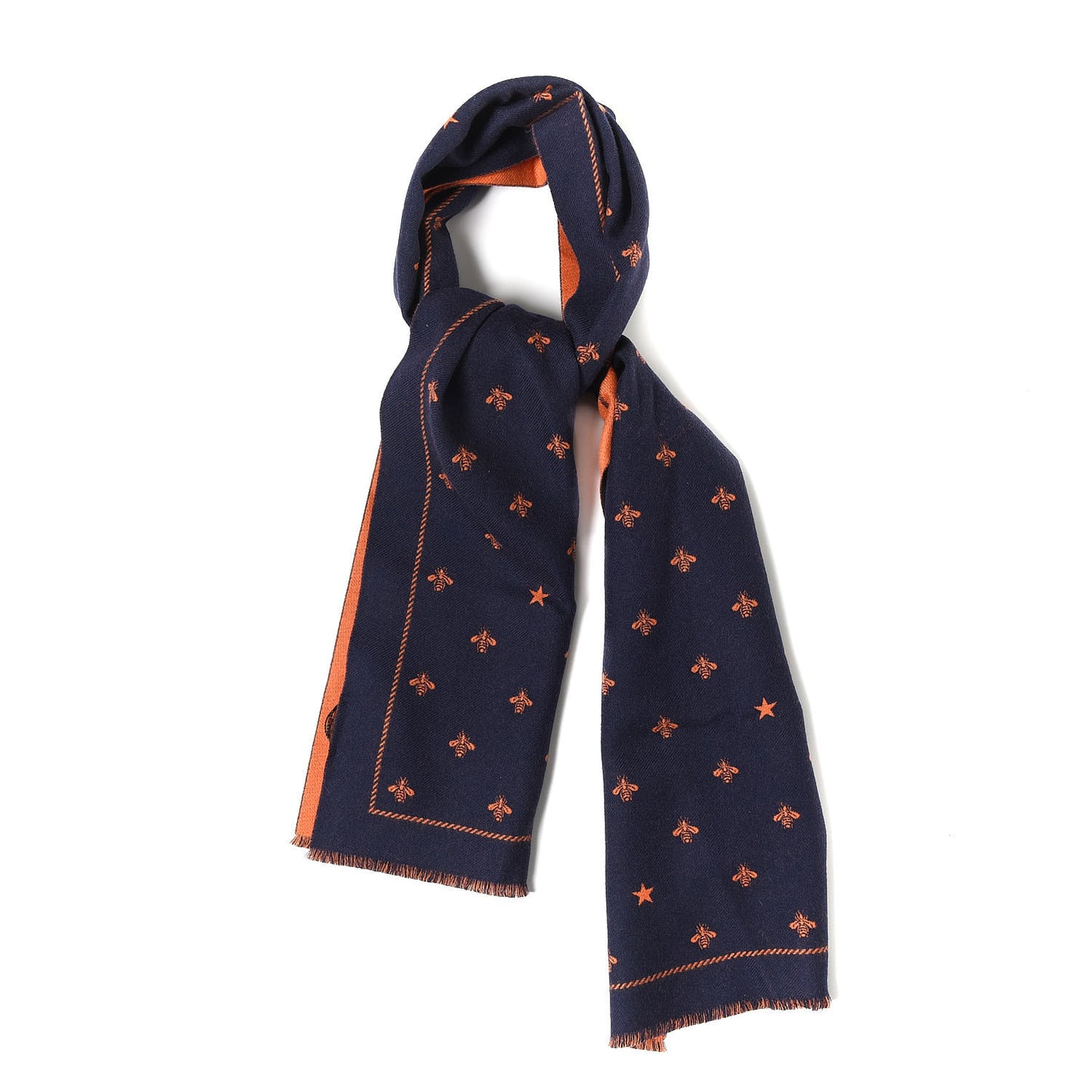 Wool Bee Costel Scarf Midnight Blue Orange