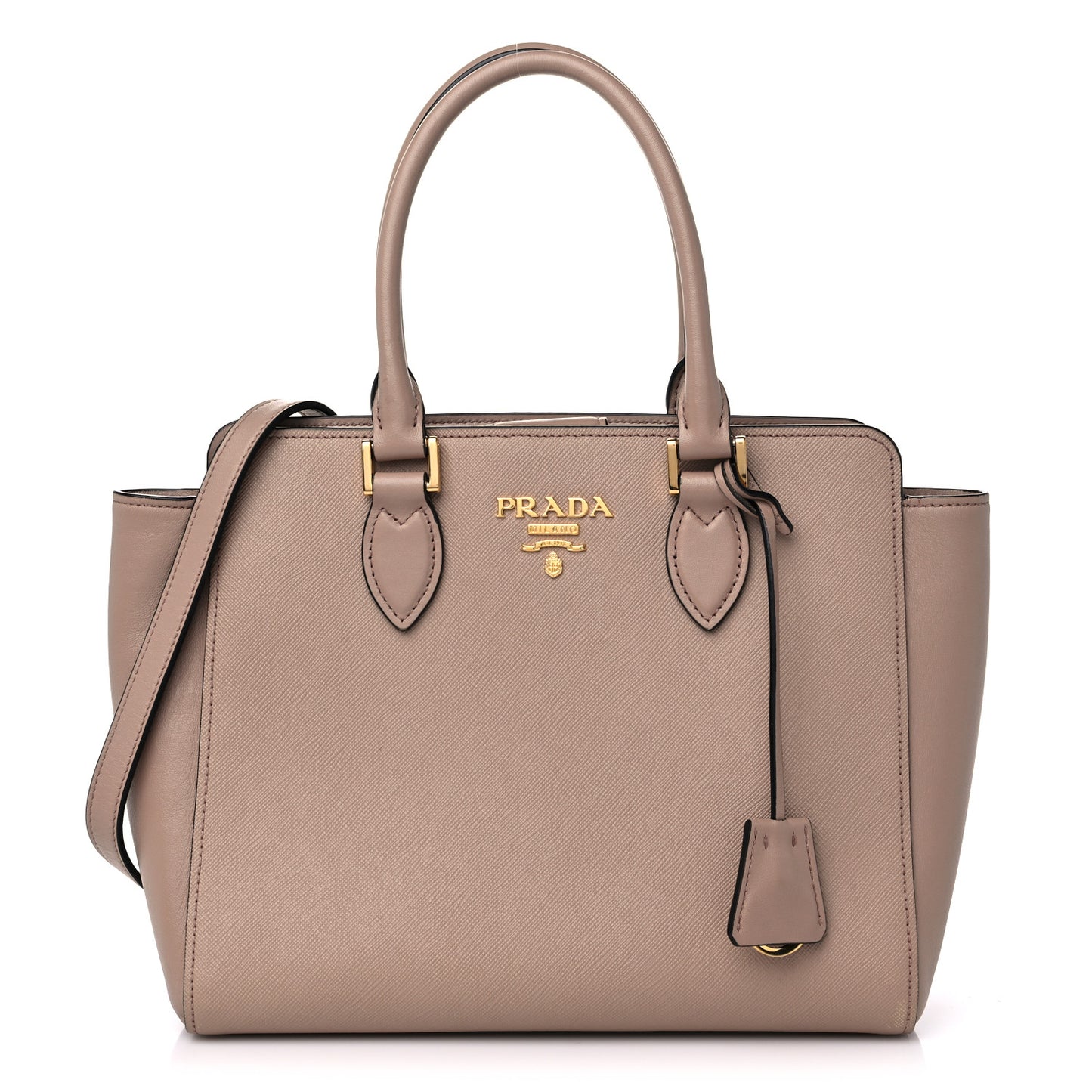 Saffiano Soft Calfskin Small Zippered Tote Cipria