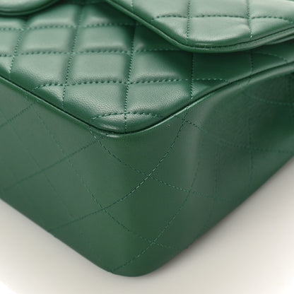 Chanel Lambskin Quilted Jumbo Double Flap Green 8 of 8