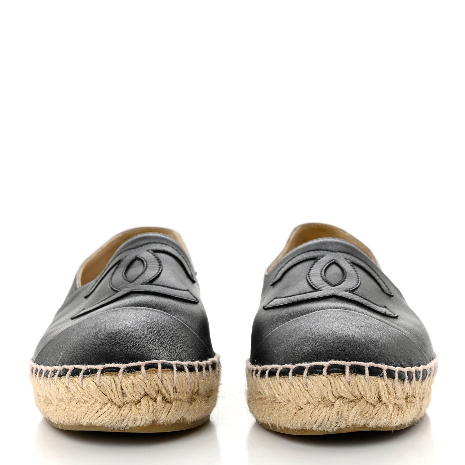 Chanel Lambskin CC Espadrilles 38 Black 2 of 8