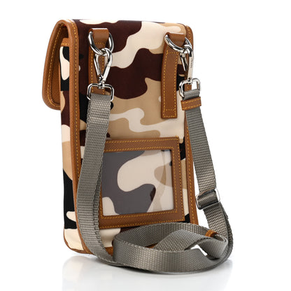Prada Tessuto Nylon Saffiano Camouflage Print Crossbody Sabbia Caramel 2 of 4