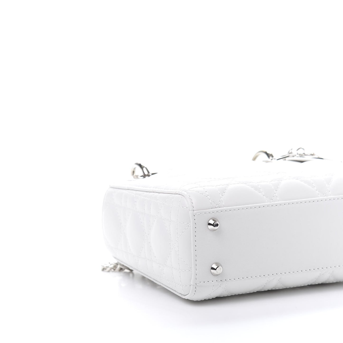 Lambskin Cannage Mini Lady Dior White
