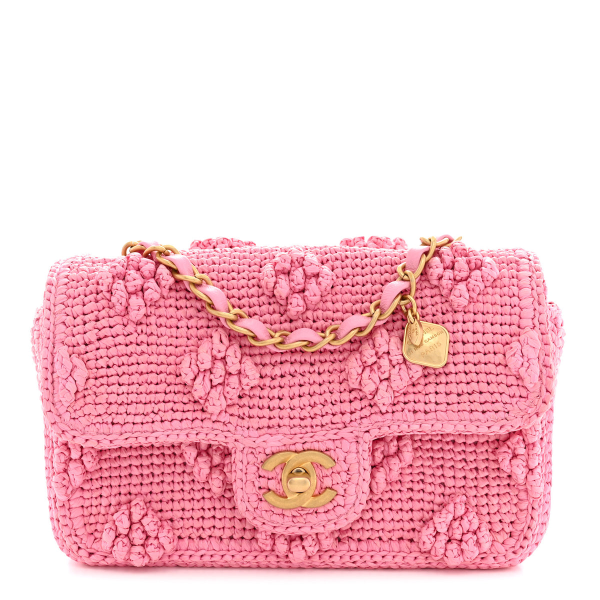 Raffia Small Dolce Raffia Flap Bag Pink
