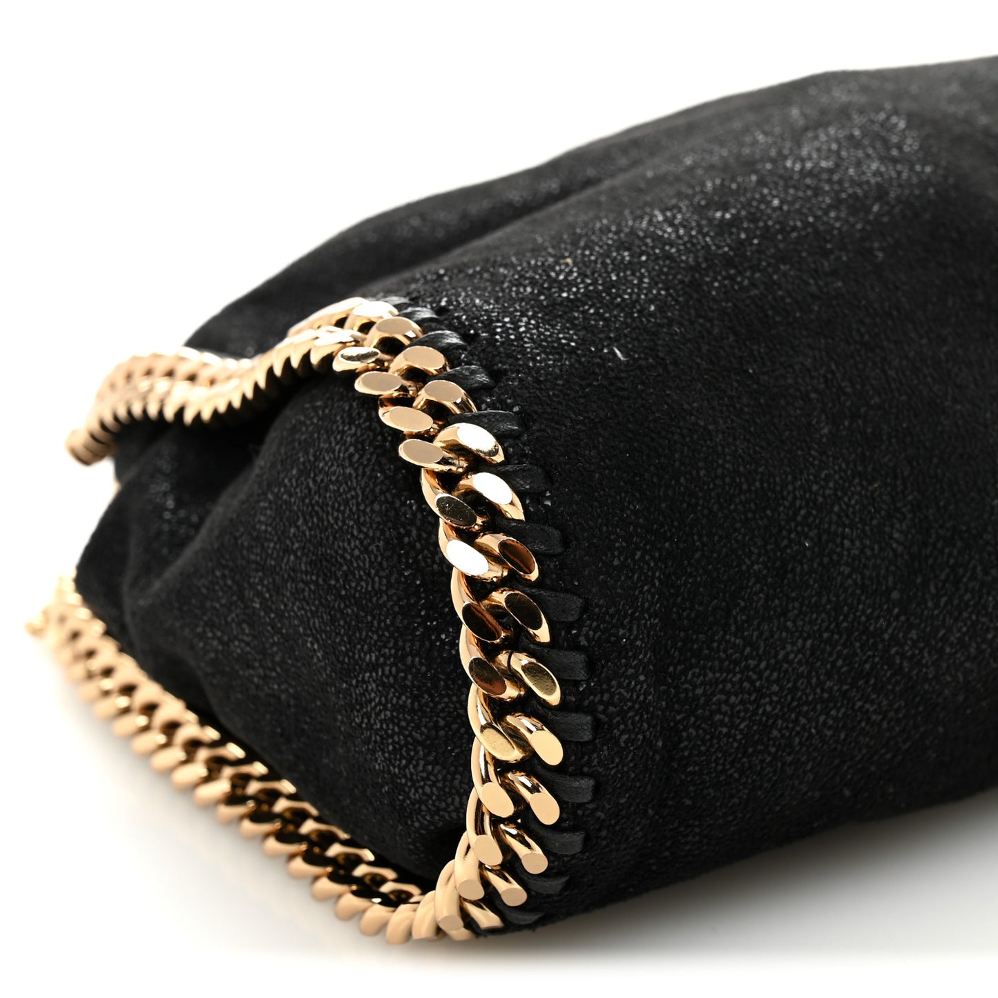 Shaggy Deer Mini Falabella Fold Over Tote Black