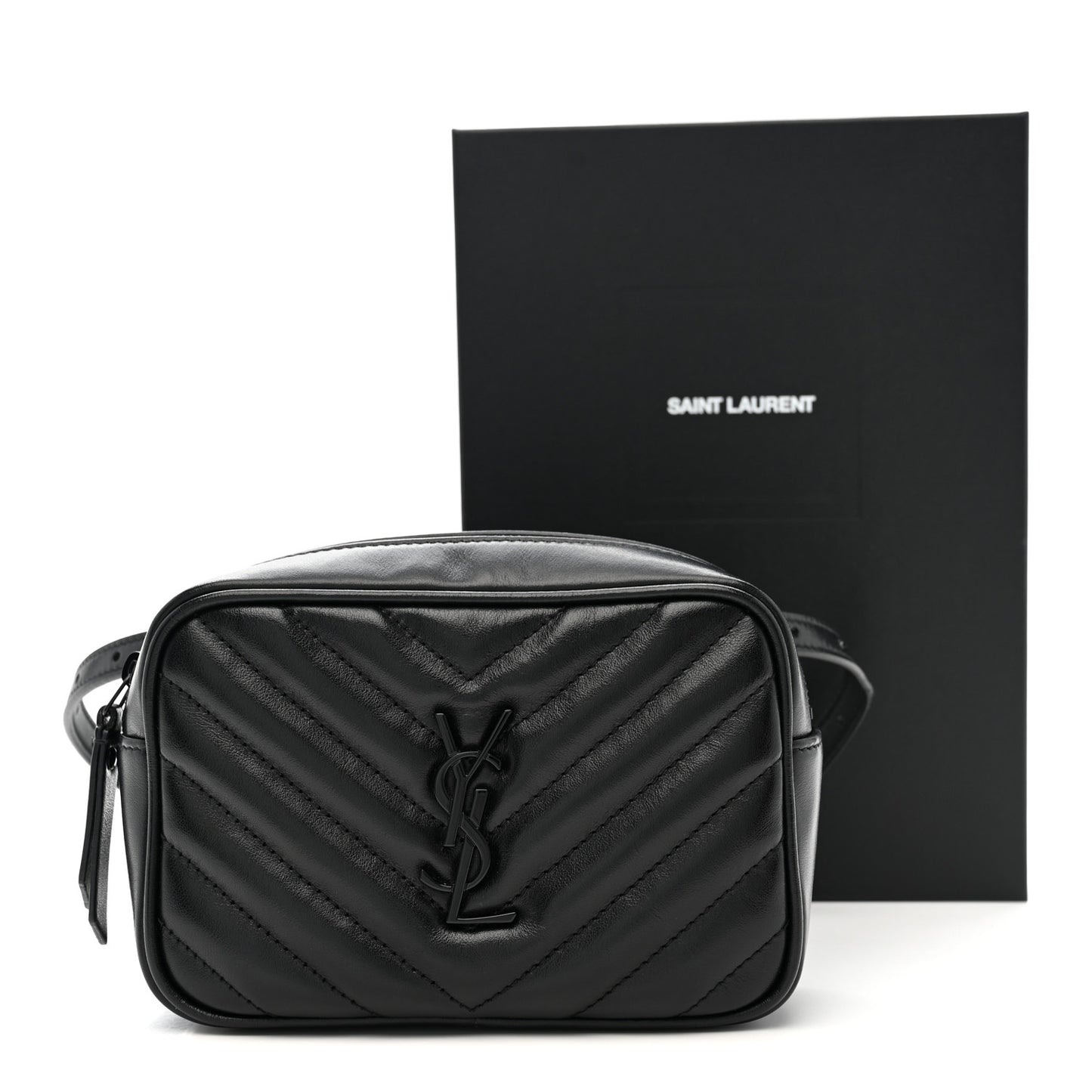 Calfskin Matelasse Monogram Lou Belt Bag Black
