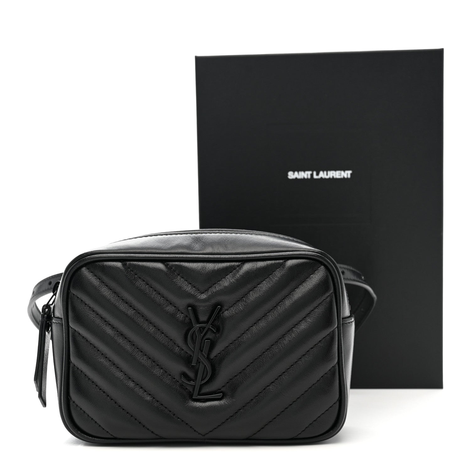 Saint Laurent Calfskin Matelasse Monogram Lou Belt Bag Black 11 of 11