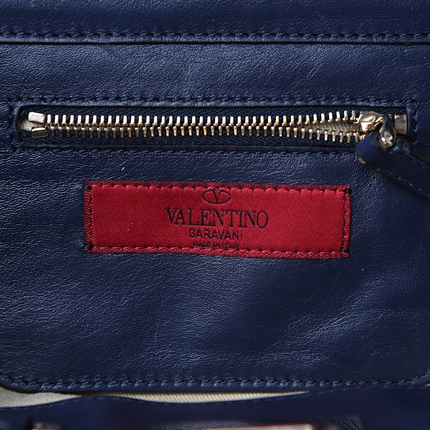 Valentino Garavani Vitello Mini Rockstud Tote Marine 5 of 14