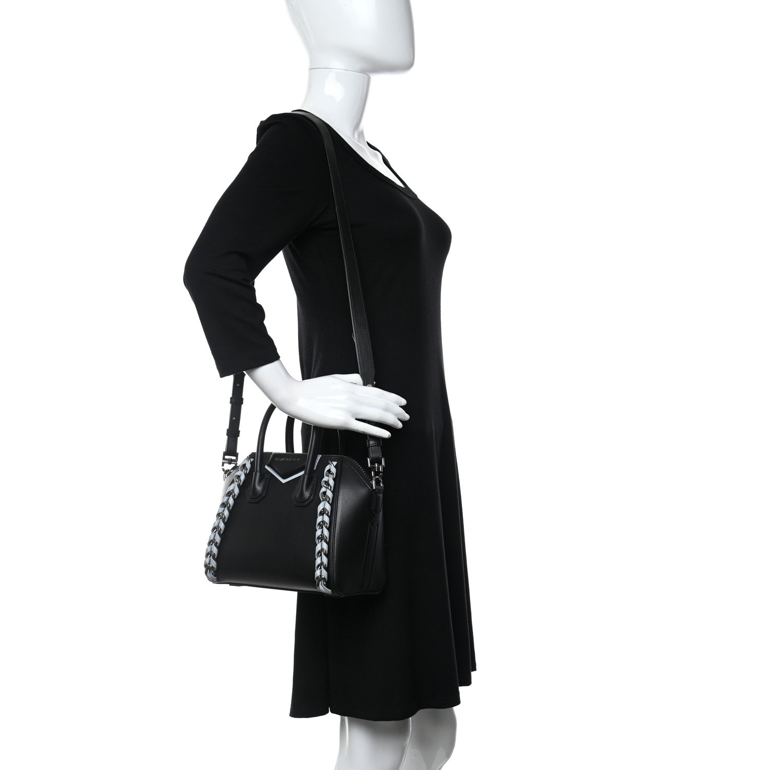 Givenchy Smooth Calfskin Mini Chain Weave Antigona Black 2 of 9