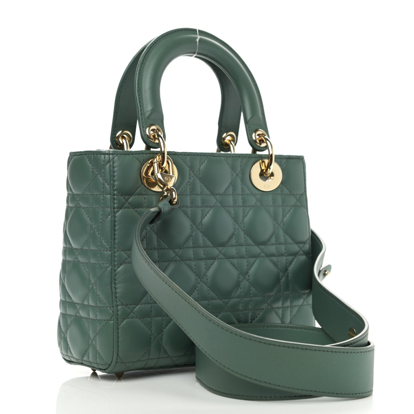 Lambskin Cannage Small My ABCDior Lady Dior Cedar Green
