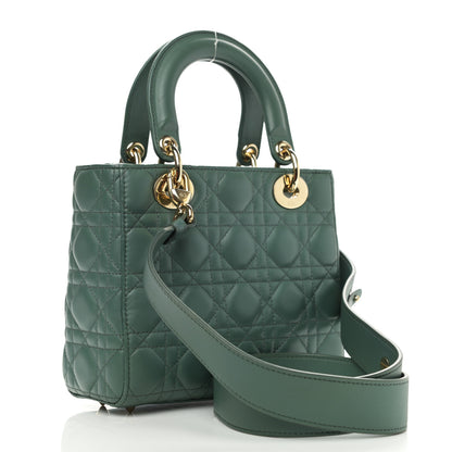 Christian Dior Lambskin Cannage Small My ABCDior Lady Dior Cedar Green 3 of 12