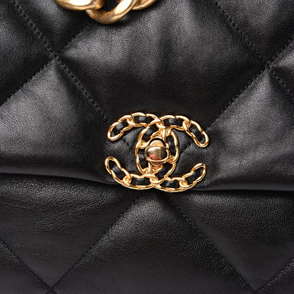 Chanel Lambskin Quilted Large 19 Flap Black 8 of 11