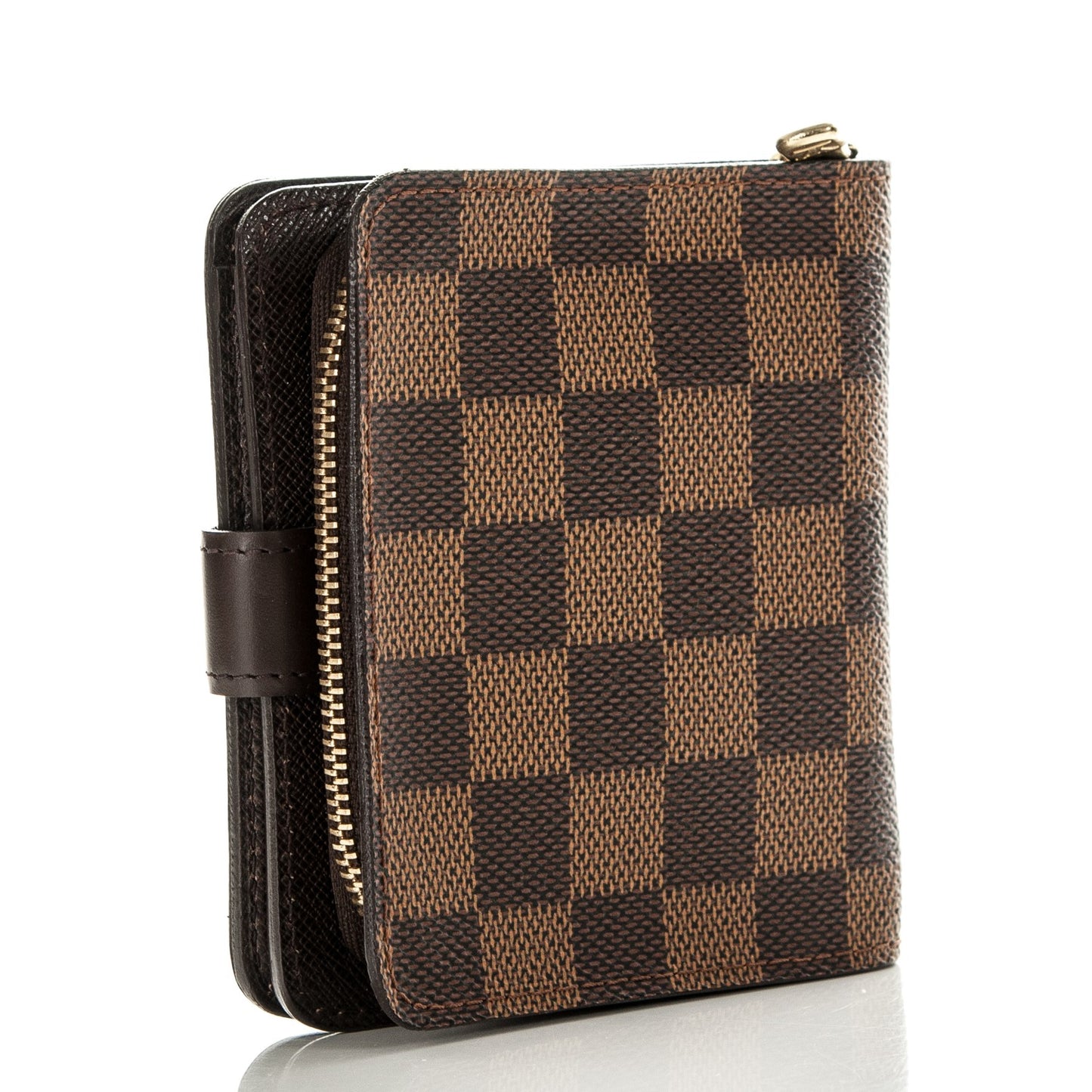 Damier Ebene Zippe Zipped Compact Wallet