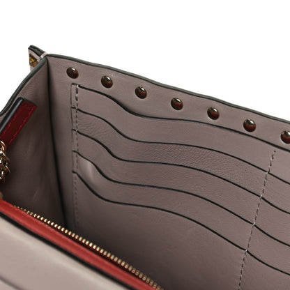 Valentino Garavani Lambskin Rockstud Spike Wallet on Chain Poudre 11 of 13