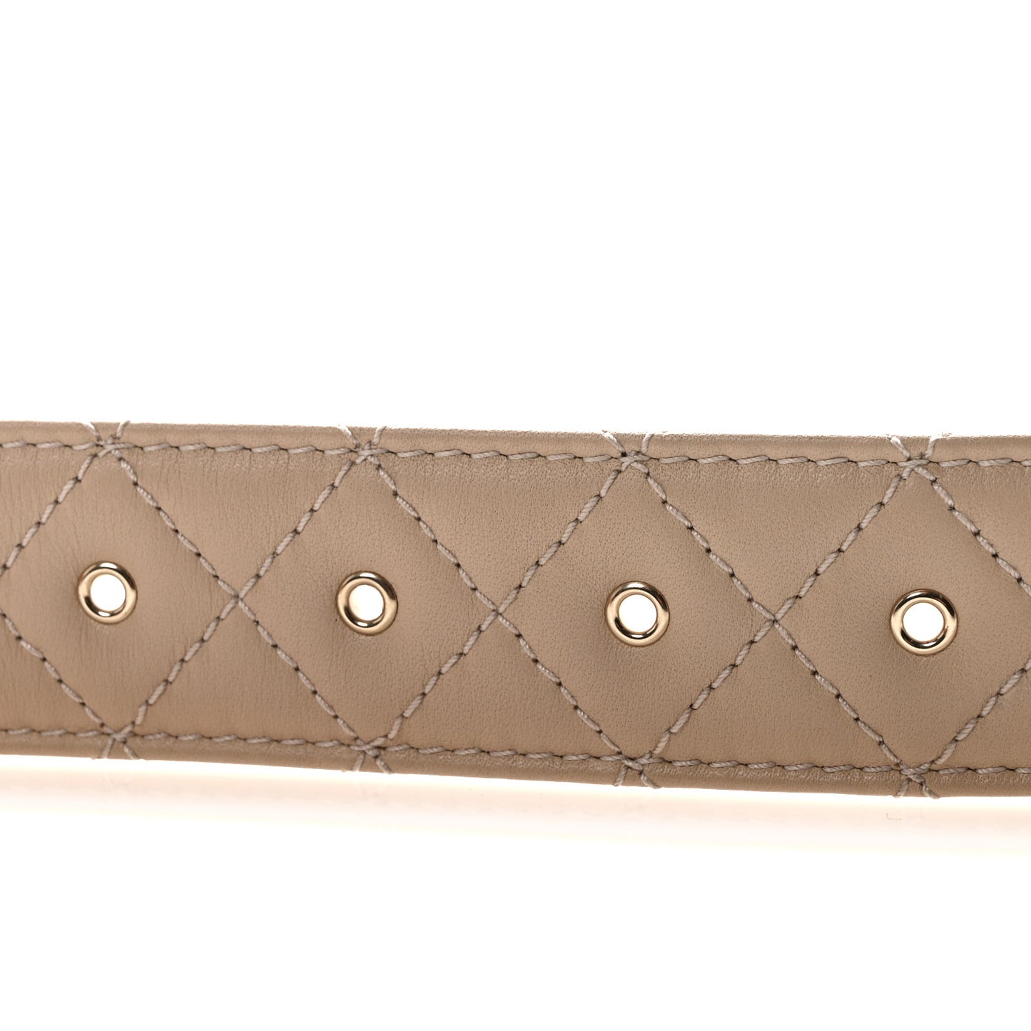 Lambskin Quilted CC Belt 75 30 Beige