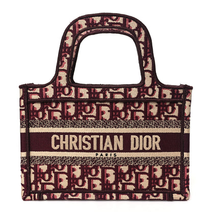 Christian Dior Oblique Mini Book Tote Burgundy Multicolor 1 of 9