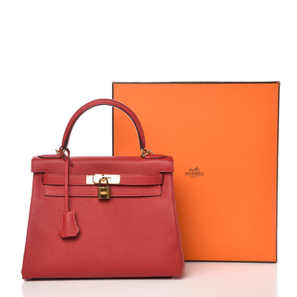 Hermes Togo Kelly Retourne 28 Rouge Casaque 37 of 37