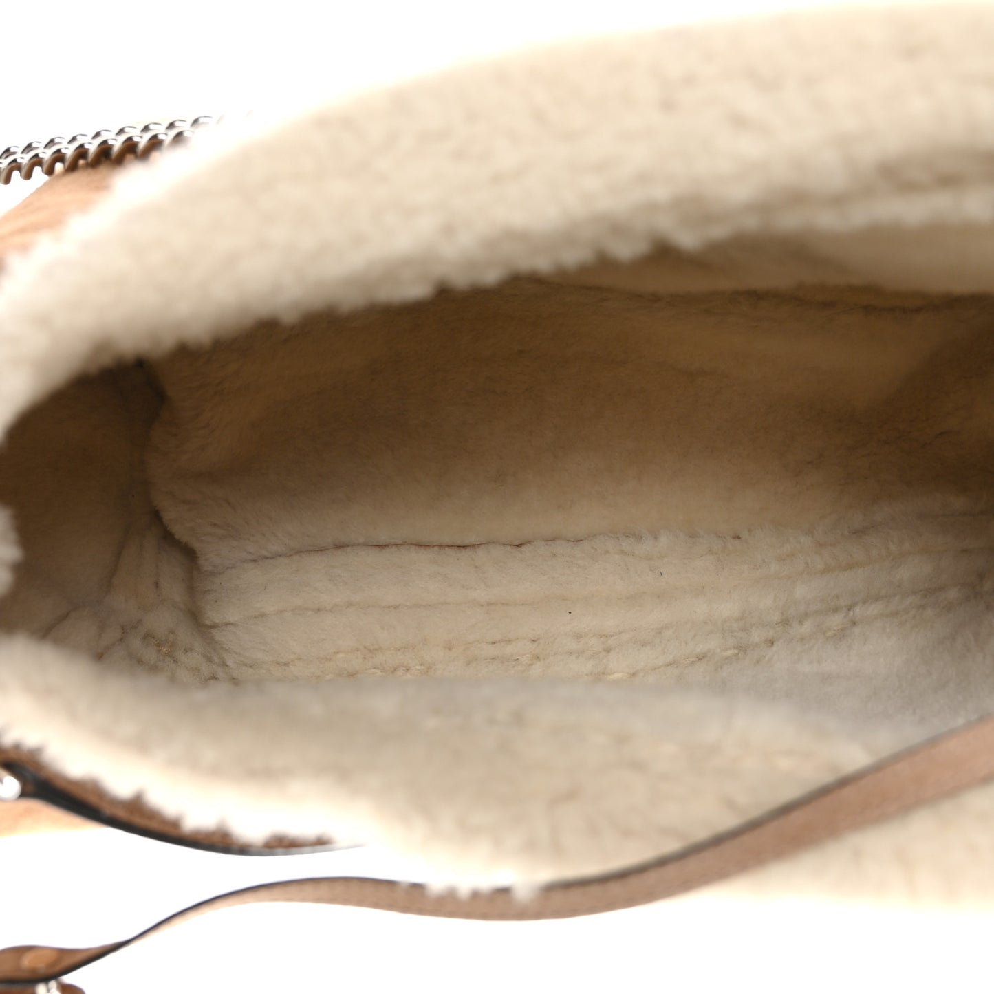 Suede Shearling Medium Soho Chain Shoulder Bag Brown