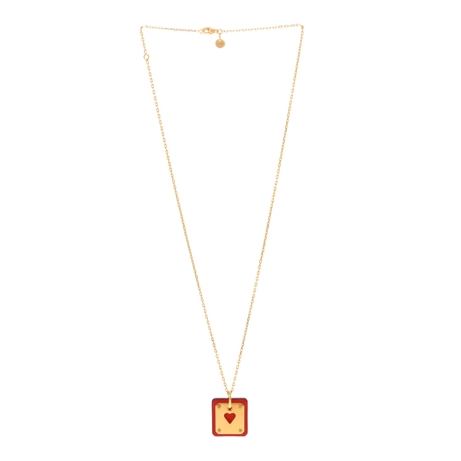 Hermes Gold Plated Swift As De Coeur Necklace 3 of 7