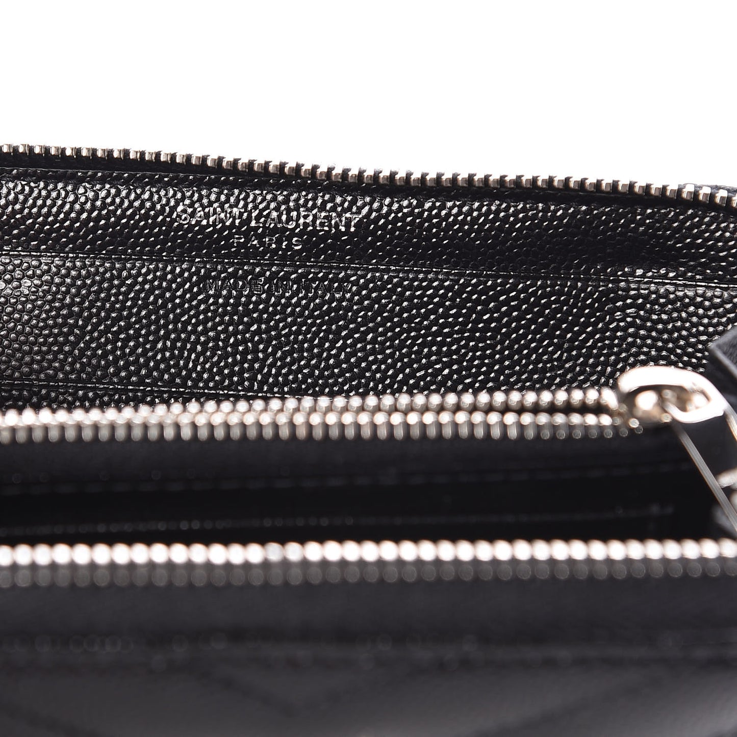 Grain De Poudre Matelasse Chevron Monogram Zip Around Wallet Black