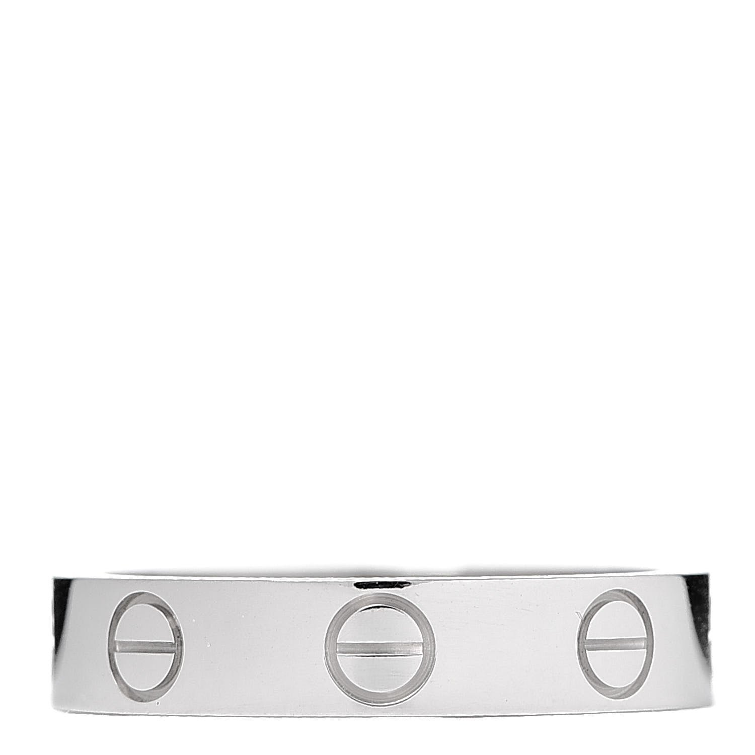 Cartier 18K White Gold 3.5mm LOVE Wedding Band Ring 47 4 1 of 5