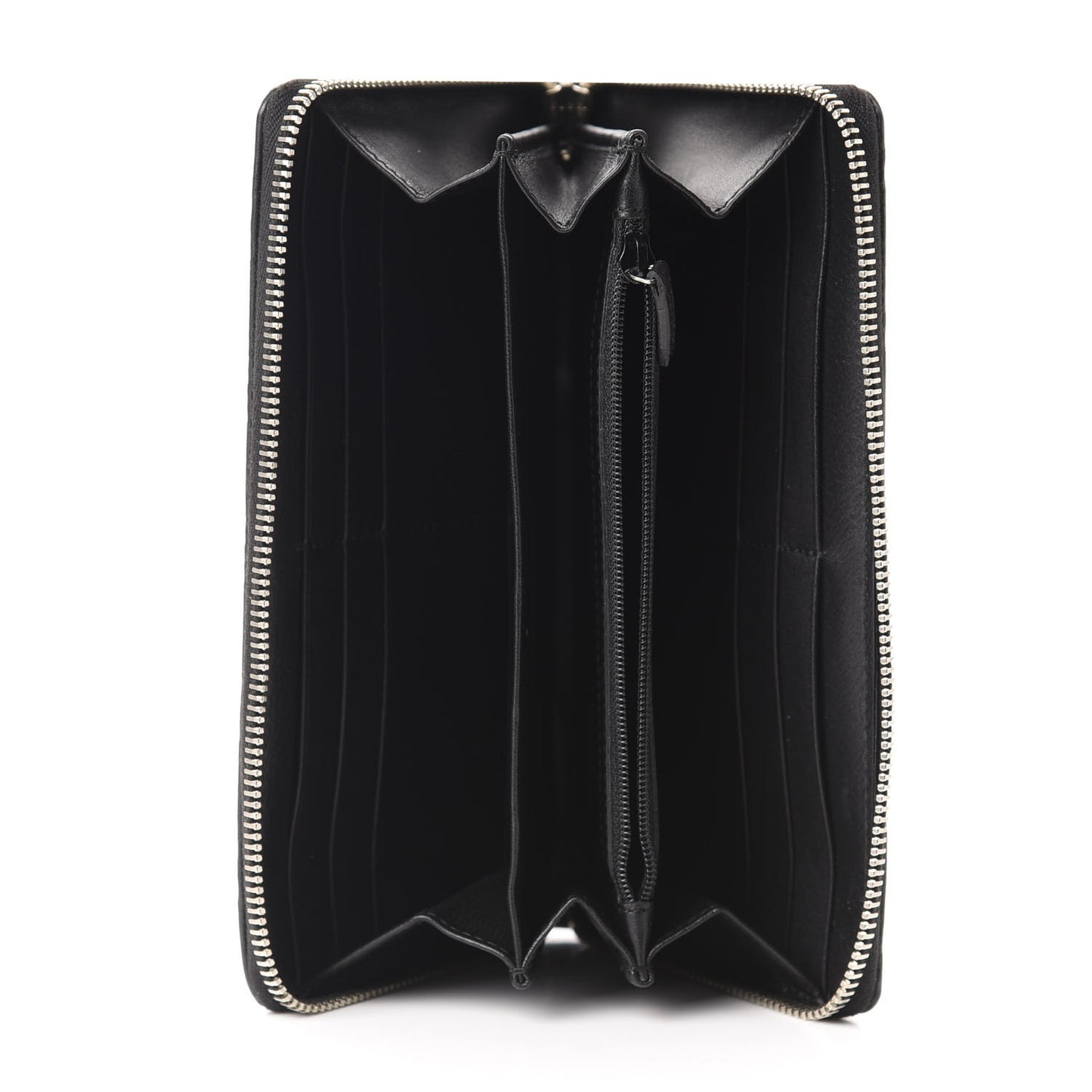 Guccissima Large Twins Zip Around Wallet Black
