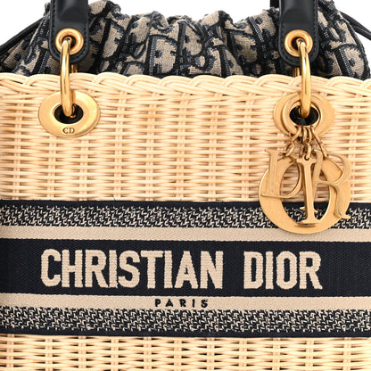 Christian Dior Wicker Oblique Medium Lady Dior Bag Blue 8 of 10