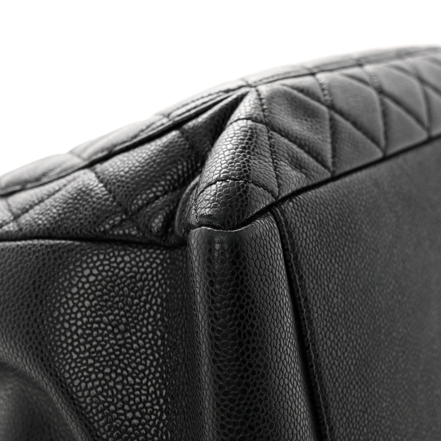 Caviar Quilted Grand Shopping Tote GST Black