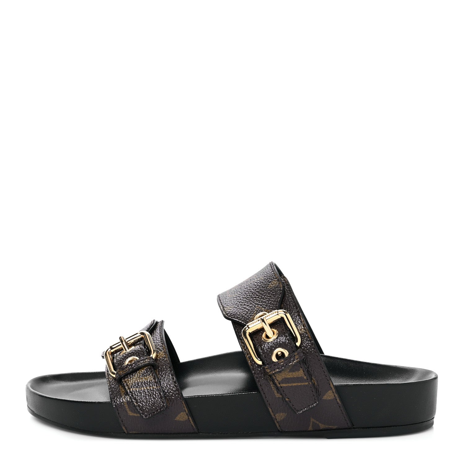 Louis Vuitton Monogram Bom Dia Mule Sandals 37 Black 1 of 8