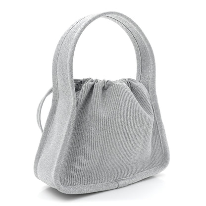 Alexander Wang Metallic Ribbed Knit Small Ryan Bag Silver 3 of 9
