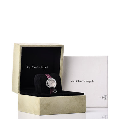 Van Cleef & Arpels 18K White Gold Alligator Diamond Bezel 25mm Charms Quartz Watch 7 of 7