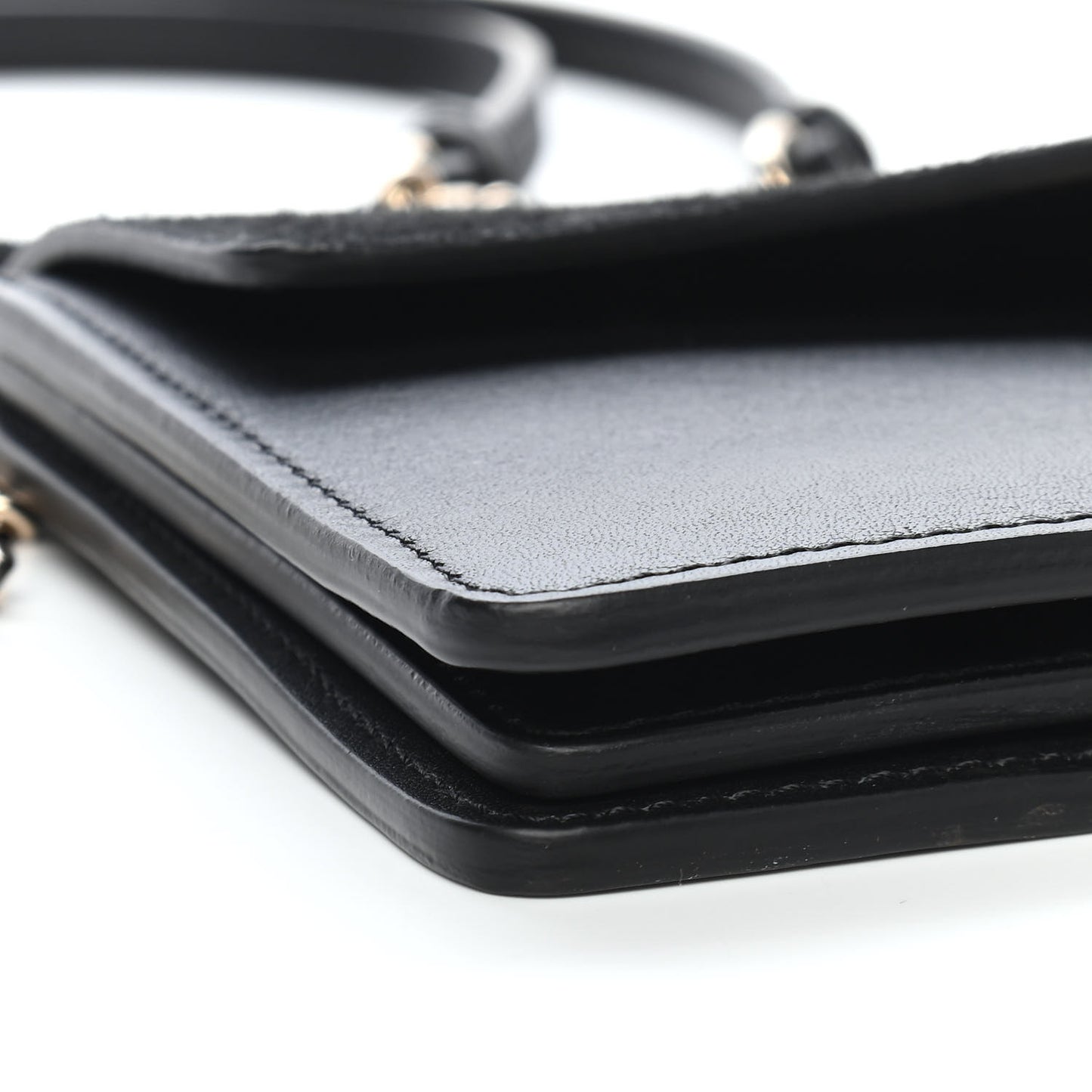 Calfskin Suede Mini Chain Faye Shoulder Bag Black