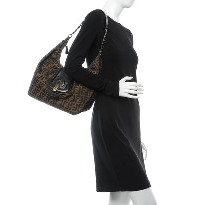 Fendi Zucca B Buckle Hobo Tobacco Castagna 2 of 8