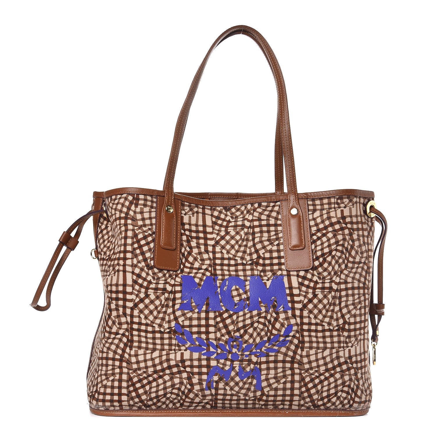 MCM Visetos Medium Liz Reversible Shopper Tote Cognac 4 of 22