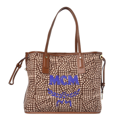 MCM Visetos Medium Liz Reversible Shopper Tote Cognac 4 of 22